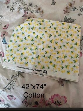 Lemon Quilting Sewing Fabric 100% Cotton Joann Fabrics Craft Dressmaking 2 Yds